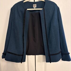 Anne Klein Navy Blue and Black Women's Blazer